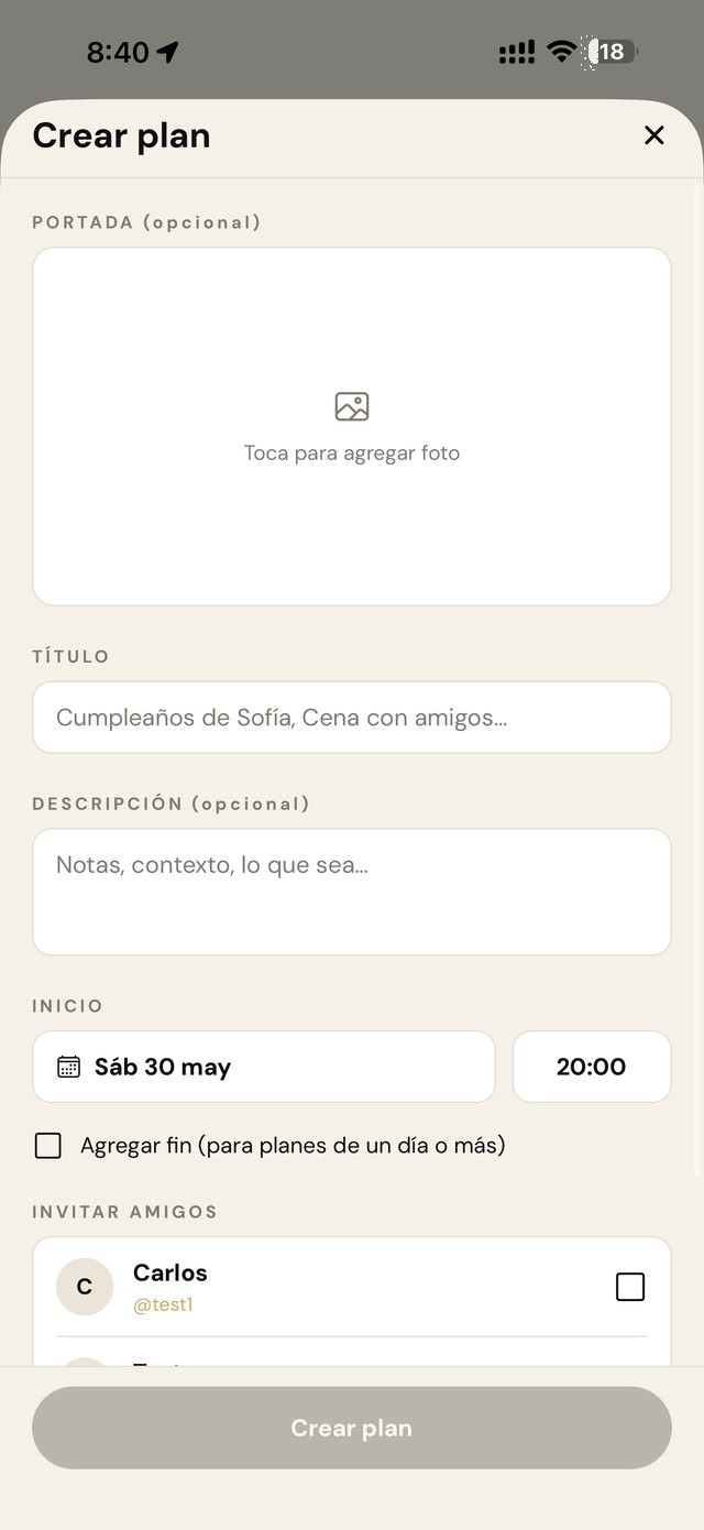 Crear plan
